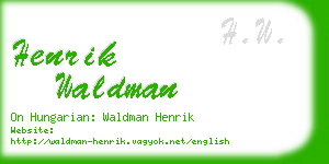 henrik waldman business card